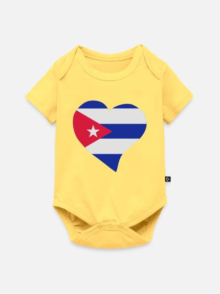 Cuban Herz - Baby Premium Kurzarmbody - Pastellgelb