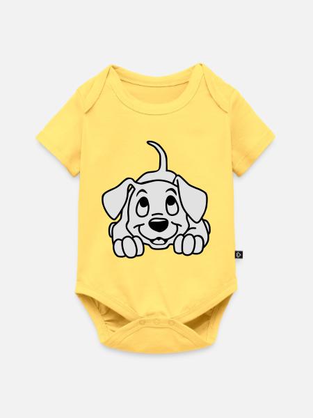 Ein kleiner Welpe - Baby Premium Kurzarmbody - Pastellgelb