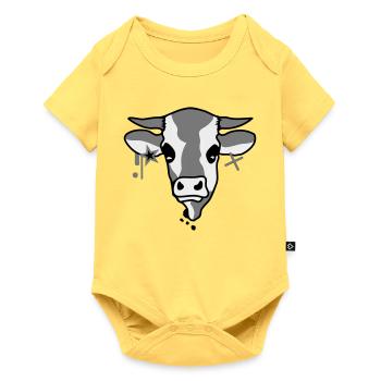 The head of a cow - Baby Premium short-sleeve bodysuit - sky yellow - Front