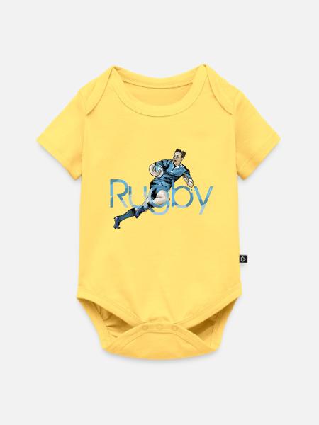 Rugby - Baby Premium Kurzarmbody - Pastellgelb