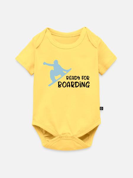 Snowboard - Baby Premium Kurzarmbody - Pastellgelb
