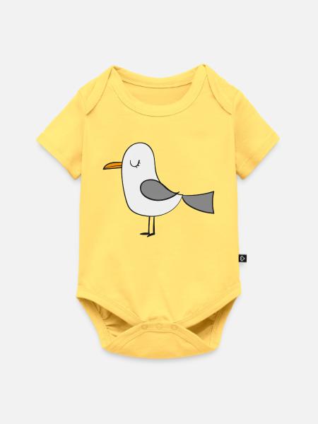 Möwe - Baby Premium Kurzarmbody - Pastellgelb