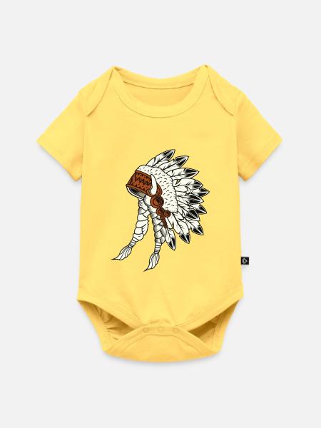 Indianer - Baby Premium Kurzarmbody - Pastellgelb