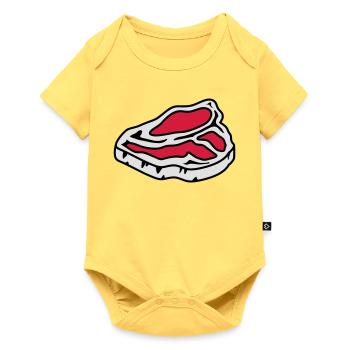 Un steak cru - Body à manches courtes Premium Bébé - jaune pastel - Devant