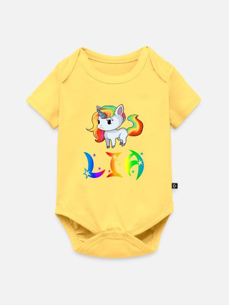 Lia Einhorn - Baby Premium Kurzarmbody - Pastellgelb