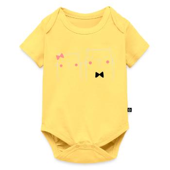 Cat Cats Couple Wedding Gift Engagement Love - Baby Premium short-sleeve bodysuit - sky yellow - Front