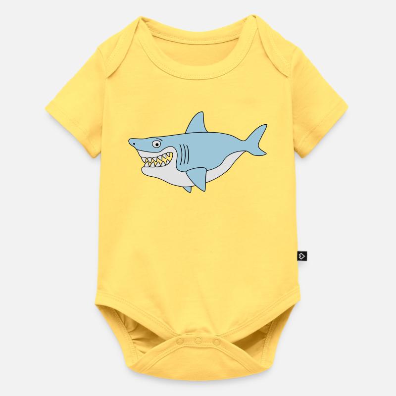 sourire de requin - Body à manches courtes Premium Bébé - jaune pastel