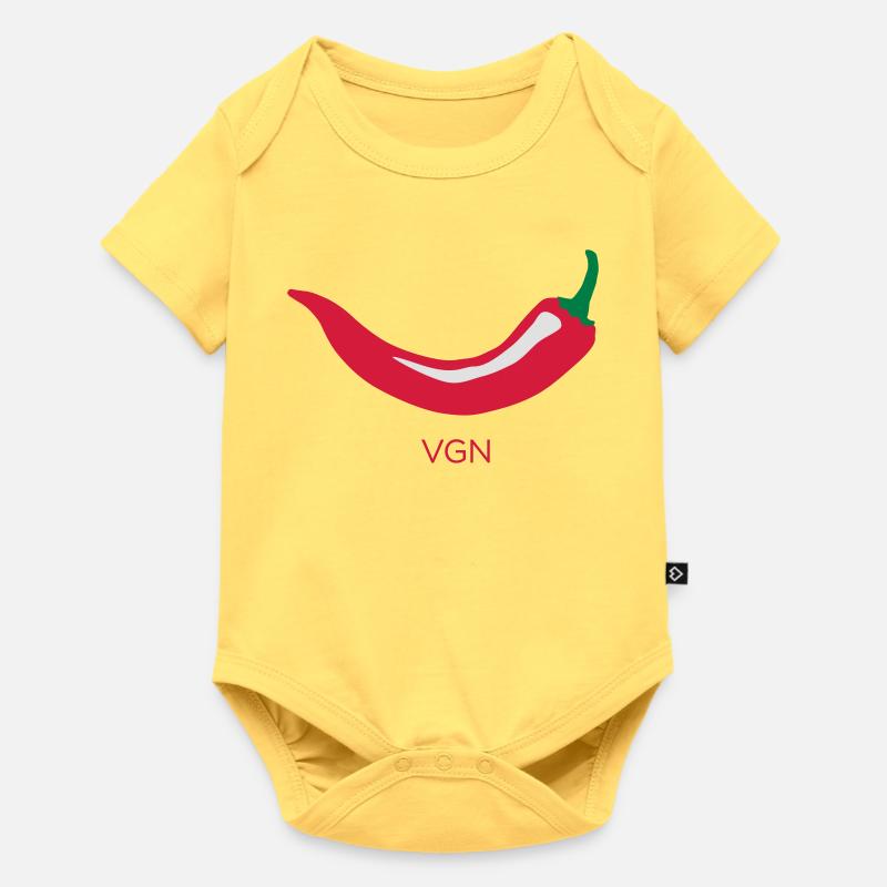 piment rouge - végétalien (VGN) - Body à manches courtes Premium Bébé - jaune pastel