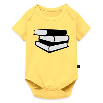 Bücher - Baby Premium Kurzarmbody - Pastellgelb - Vorne