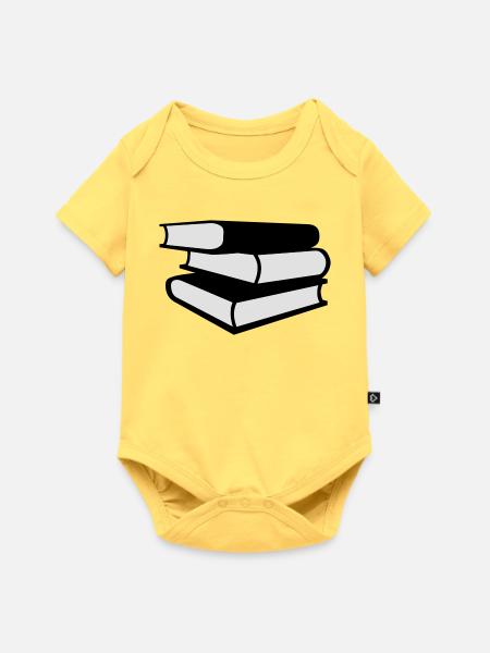Bücher - Baby Premium Kurzarmbody - Pastellgelb