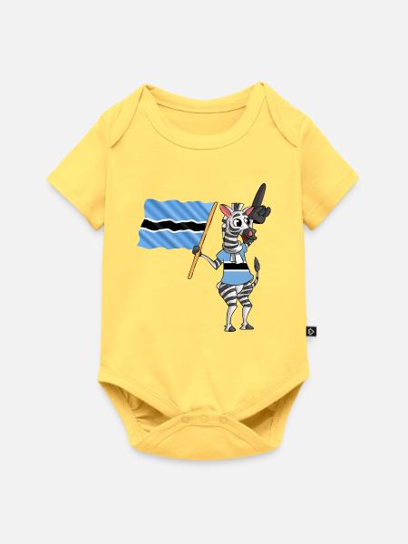 Botsuaner Zebra - Baby Premium Kurzarmbody - Pastellgelb