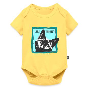 Cat portrait with slogans - Baby Premium short-sleeve bodysuit - sky yellow - Front