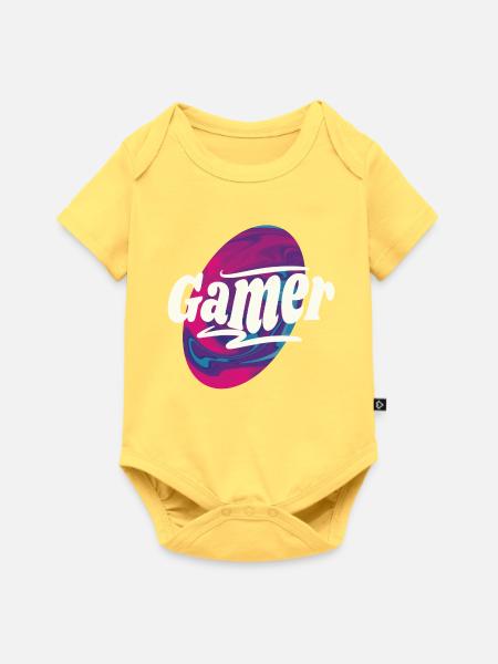 Gamer - Baby Premium Kurzarmbody - Pastellgelb