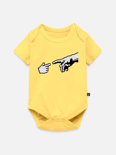 Hand of god Michelangelo - Baby Premium Kurzarmbody - Pastellgelb