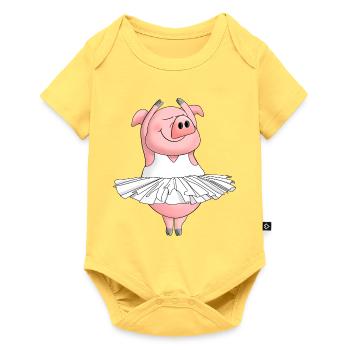 Ballet drôle - Body à manches courtes Premium Bébé - jaune pastel - Devant