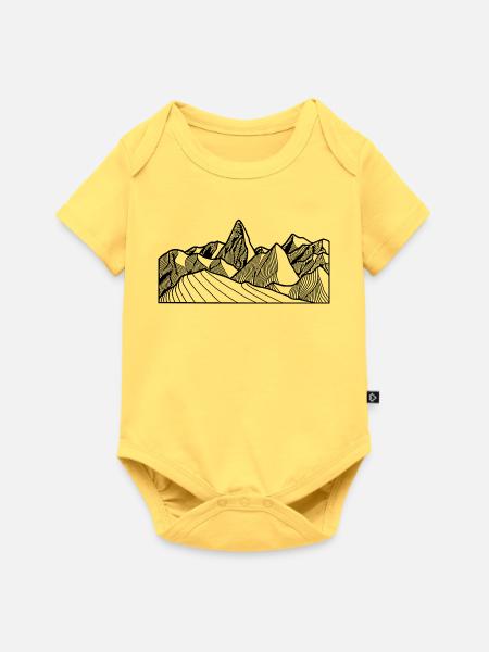 Berge Bergkette Abstract - Baby Premium Kurzarmbody - Pastellgelb