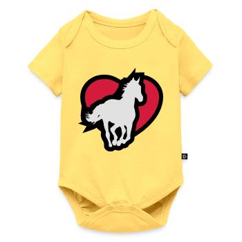 Cheval - Body à manches courtes Premium Bébé - jaune pastel - Devant