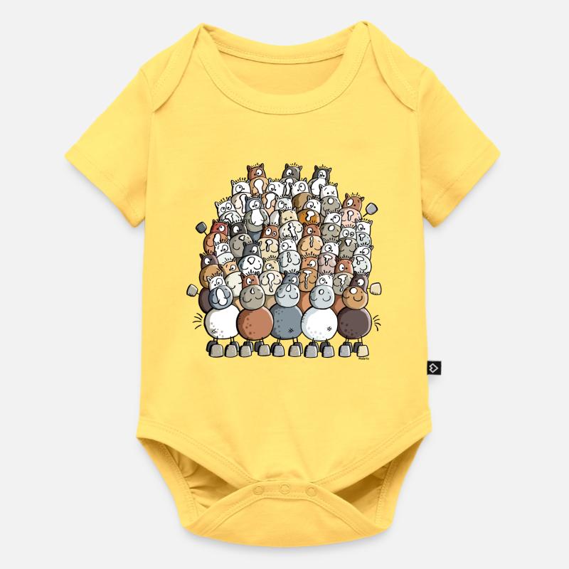 Coloré Tas De Chevaux - Cheval - Body à manches courtes Premium Bébé - jaune pastel