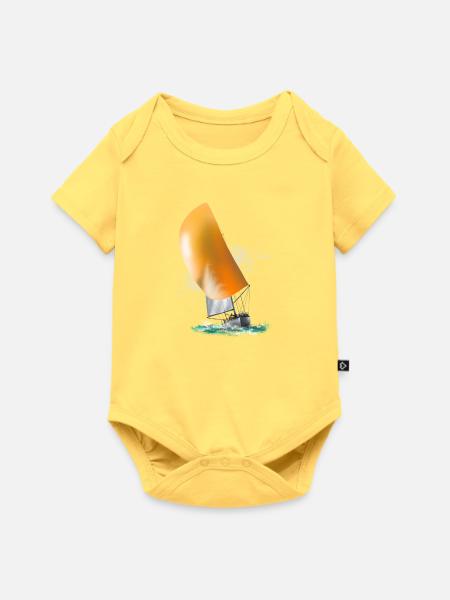 Segelboot - Baby Premium Kurzarmbody - Pastellgelb
