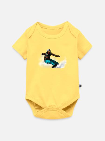 Snowboarding - Baby Premium Kurzarmbody - Pastellgelb