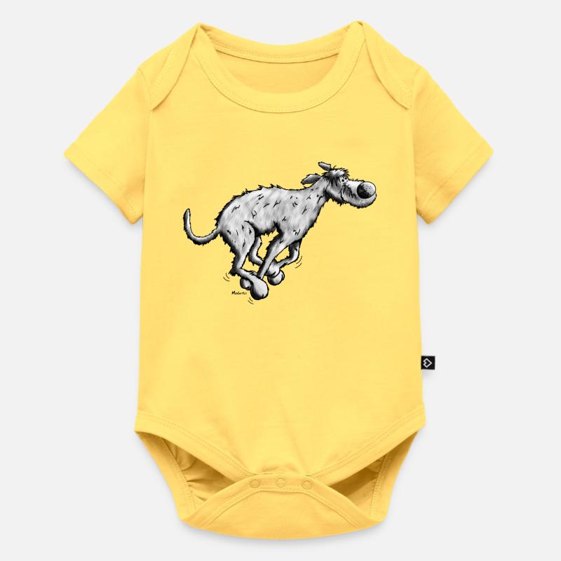 Mignon Irish Wolfhound - Body à manches courtes Premium Bébé - jaune pastel