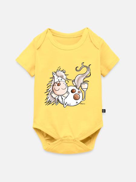 Relax Pferd - Baby Premium Kurzarmbody - Pastellgelb