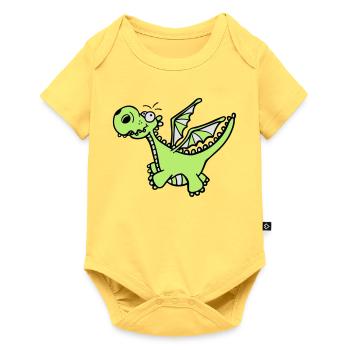 Puissant Dragon - Body à manches courtes Premium Bébé - jaune pastel - Devant