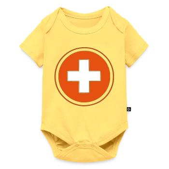 swisscross Schweizerkreuz blanc rouge - Body à manches courtes Premium Bébé - jaune pastel - Devant
