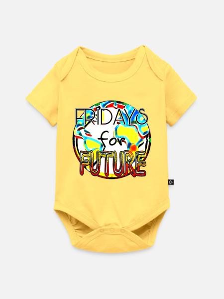 Klimaschutz Statement Farbenkunst - Baby Premium Kurzarmbody - Pastellgelb