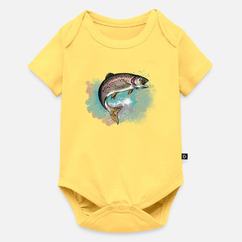 Truite - Body à manches courtes Premium Bébé - jaune pastel