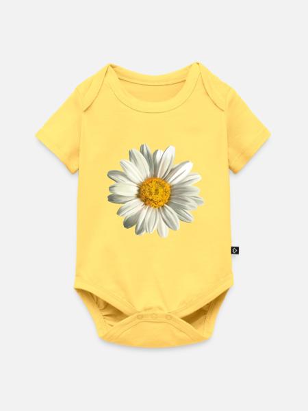 Kamille - Baby Premium Kurzarmbody - Pastellgelb