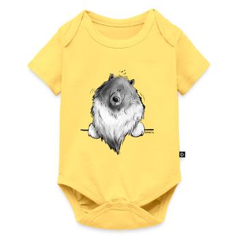 Cadeau drôle de chien de bande dessinée Wolfsspitz I - Body à manches courtes Premium Bébé - jaune pastel - Devant