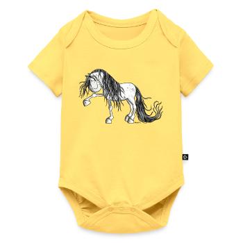 Andalusian Horse - Body à manches courtes Premium Bébé - jaune pastel - Devant