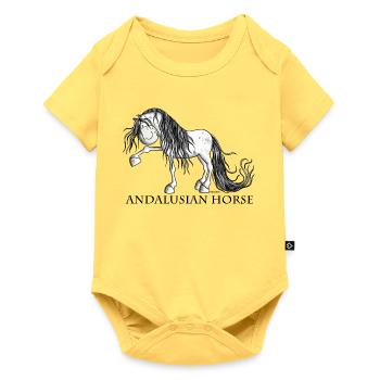Andalusian Horse - Body à manches courtes Premium Bébé - jaune pastel - Devant