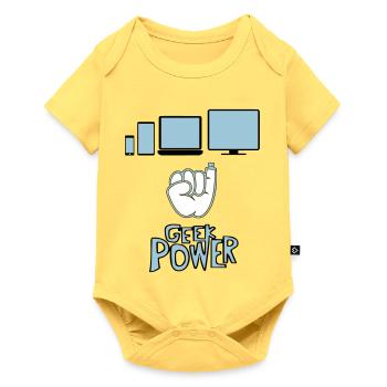 Geek - Body à manches courtes Premium Bébé - jaune pastel - Devant