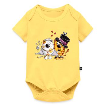 Wedding with heart - Baby Premium short-sleeve bodysuit - sky yellow - Front