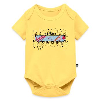 Snowboard with Crown Snowboard King - Baby Premium short-sleeve bodysuit - sky yellow - Front