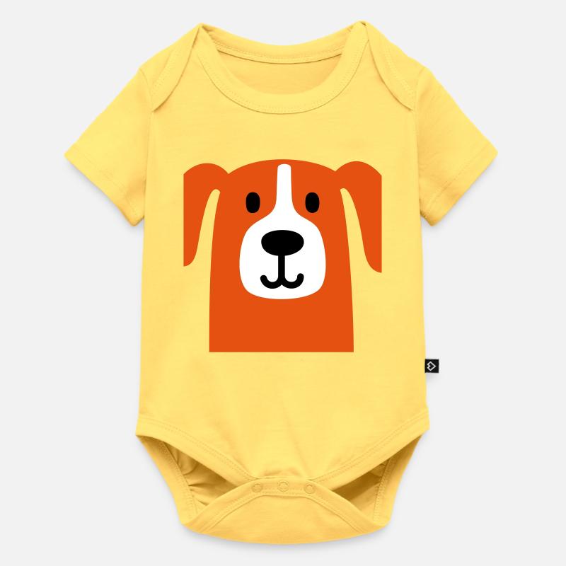 Chien mignon - Body à manches courtes Premium Bébé - jaune pastel