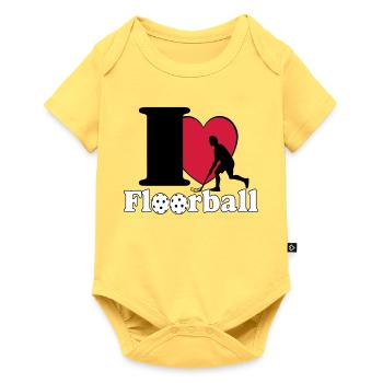 Floorball, Floorball, Hockey, Fun J’adore... - Body à manches courtes Premium Bébé - jaune pastel - Devant