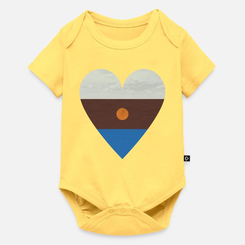 4 éléments - Body à manches courtes Premium Bébé - jaune pastel