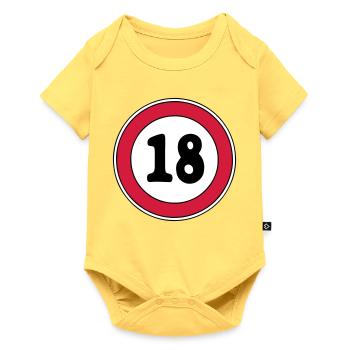 18th birthday sign - Baby Premium short-sleeve bodysuit - sky yellow - Front