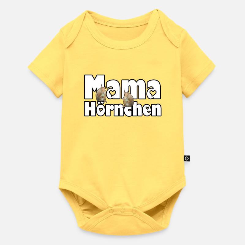 Mama Eichhörnchen Mutter Tier Muttertag Spruch - Baby Premium Kurzarmbody - Pastellgelb