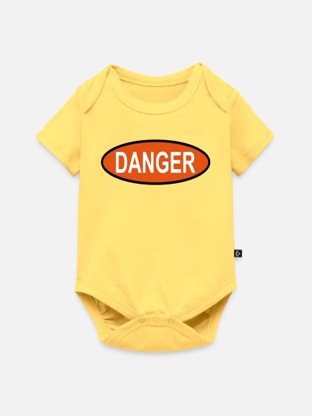 danger - Body à manches courtes Premium Bébé - jaune pastel