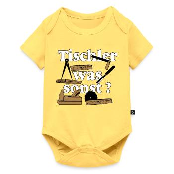 Schreiner,Tischler , Tischler was sonst (25) - Baby Premium Kurzarmbody - Pastellgelb - Vorne