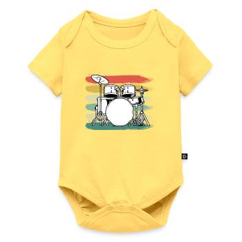 Schlagzeug Schlagzeuger - Baby Premium Kurzarmbody - Pastellgelb - Vorne