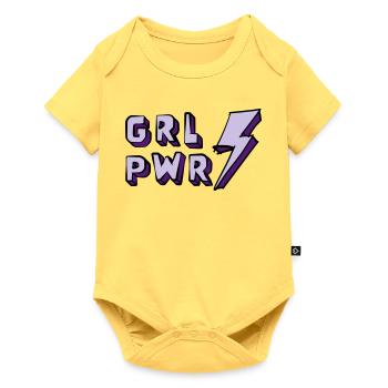 Illustration von Frauenpower und Energie - Baby Premium Kurzarmbody - Pastellgelb - Vorne