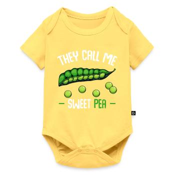 Sie nennen mich Sweet Pea - Baby Premium Kurzarmbody - Pastellgelb - Vorne
