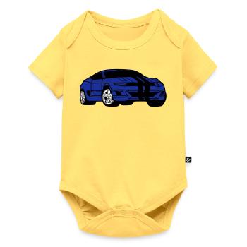 Voiture de sport - Voiture de sport - Coupé - Body à manches courtes Premium Bébé - jaune pastel - Devant