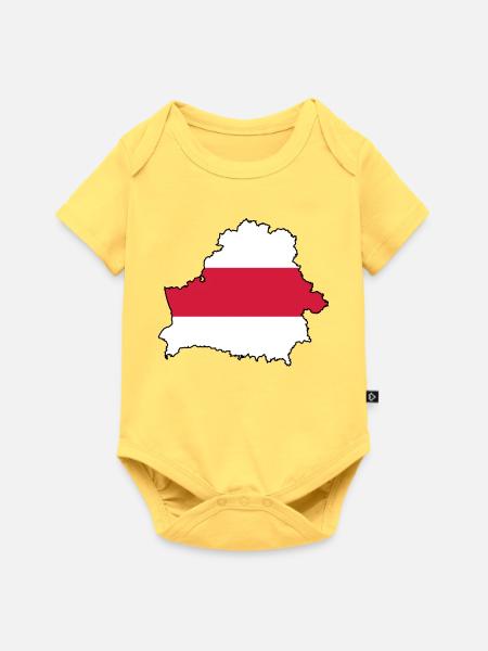 Silhouette of Belarus - Baby Premium Kurzarmbody - Pastellgelb