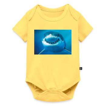 Smiling Shark Underwater - Baby Premium short-sleeve bodysuit - sky yellow - Front